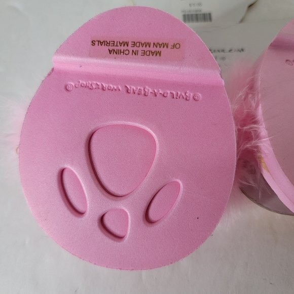 Build a Bear Pink Feather Boa flip flop  doll bear Sandals slippers - Picture 5 of 6